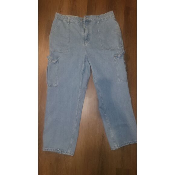 Shein Carpenter Womens Jeans Light Wash 1x - Picture 1 of 2